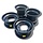 Quad Felgensatz Aluminium schwarz 10x5 / 9x8