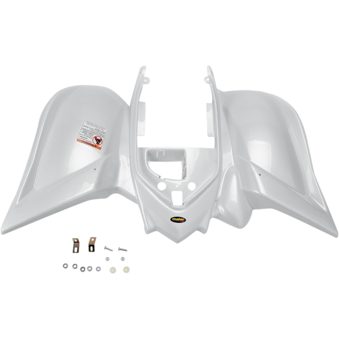 Maier Plastics Replacement Plastic Rear Fender Yamaha YFM 700 R Bj. 06-24 white Carbon Fiber-look