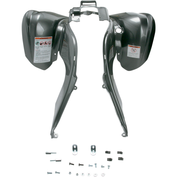 Maier Plastics Replacement Plastic Front Fender Yamaha YFM 700 R Bj. 06-13 Black Carbon-Fiber Look