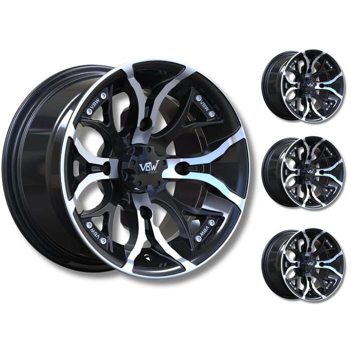 VBW - tires A2 ATV 12" Alufelgen Satz silver/ matt black 12x7 & 12x8