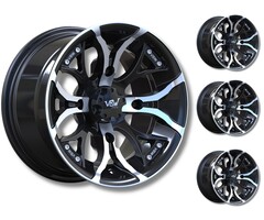 VBW - tires A2 ATV 14" Alufelgen Satz silver / matt black 14x7 & 14x8