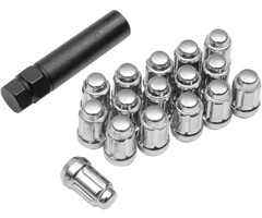 Moose Utility Radmuttern konisch Set chrom für 10x1,25 inkl. Anschraubnuß