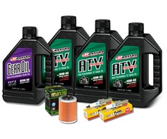 Maxima Großes Ölwechselset 3 Liter Motoröl ATV 10W-40 + Ölfilter HF152 + Getriebeöl GL5 80W-90 + 2 x Zündkerzen CR8EK