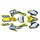 RXF 125cc Dirtbike Plastiksatz neongelb Design 1