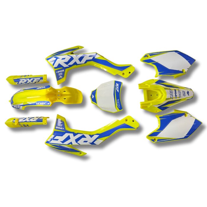 Apollino RXF 125cc Dirtbike Plastiksatz neongelb Design 1