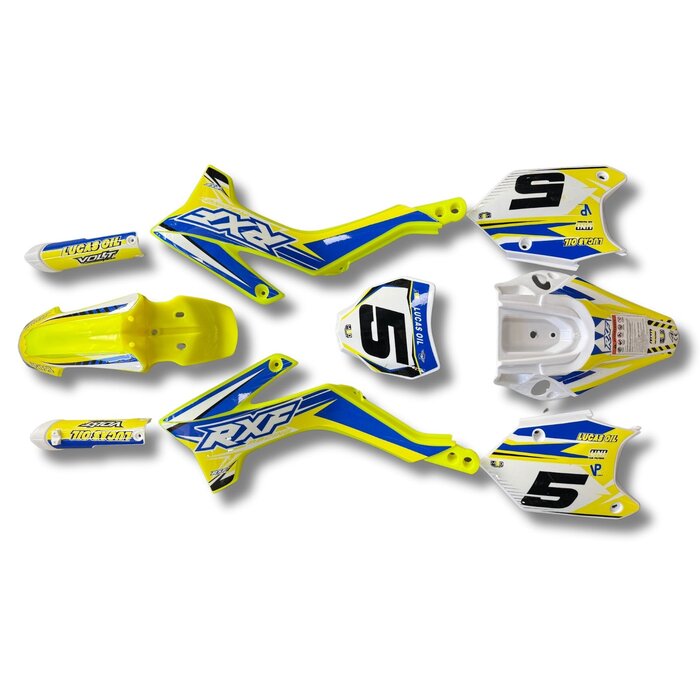 Apollino RXF 50 cc  Dirtbike Plastiksatz neongelb Lucas Oil