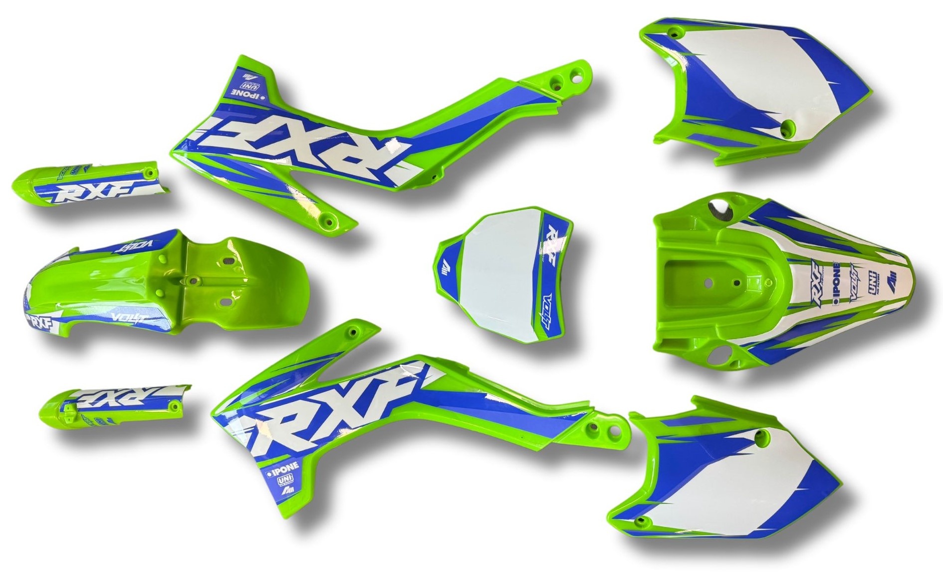 Apollino RXF 50 cc Dirtbike Plastiksatz grün