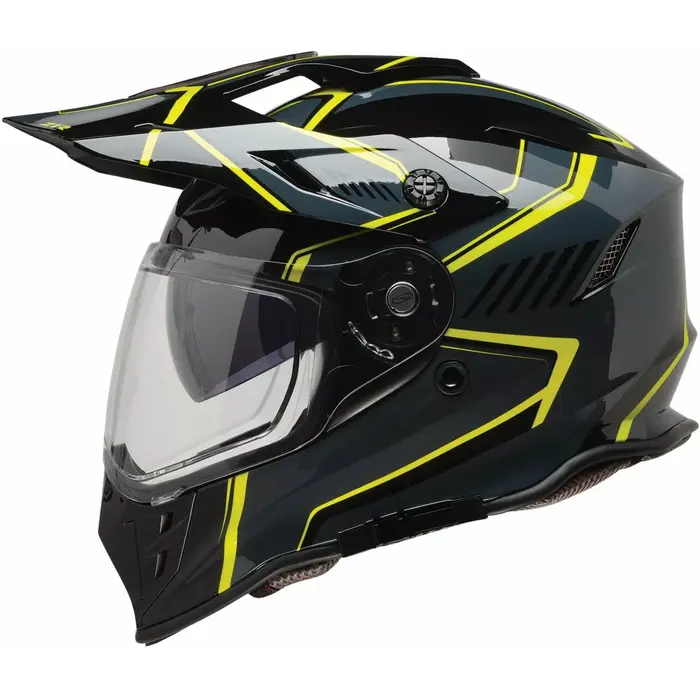 Z1R Range 2.0 Voyager ATV Quad Helm schwarz glänzend, grau gelb fluoreszierend