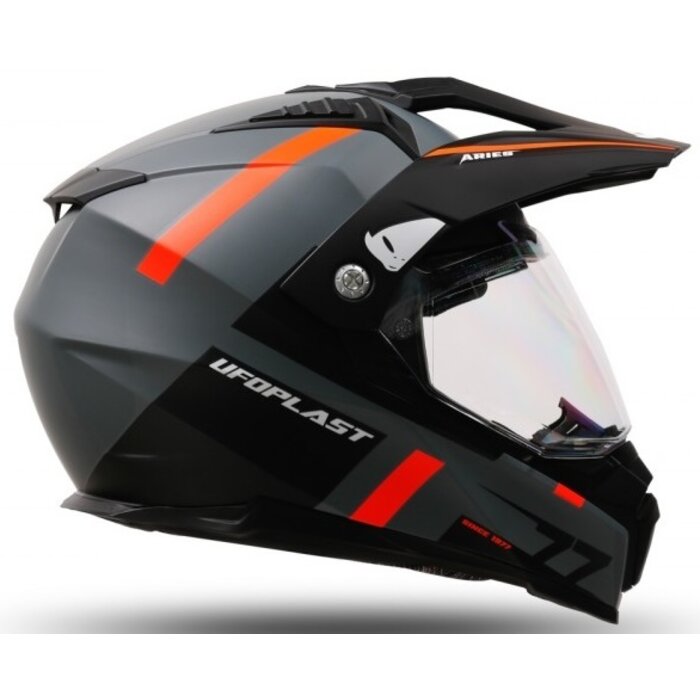 UFO Quad ATV Helm Aries schwarz grau rot