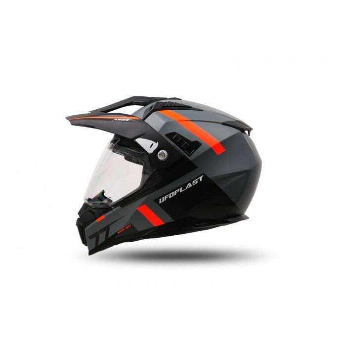 UFO Quad ATV Helm Aries schwarz grau rot