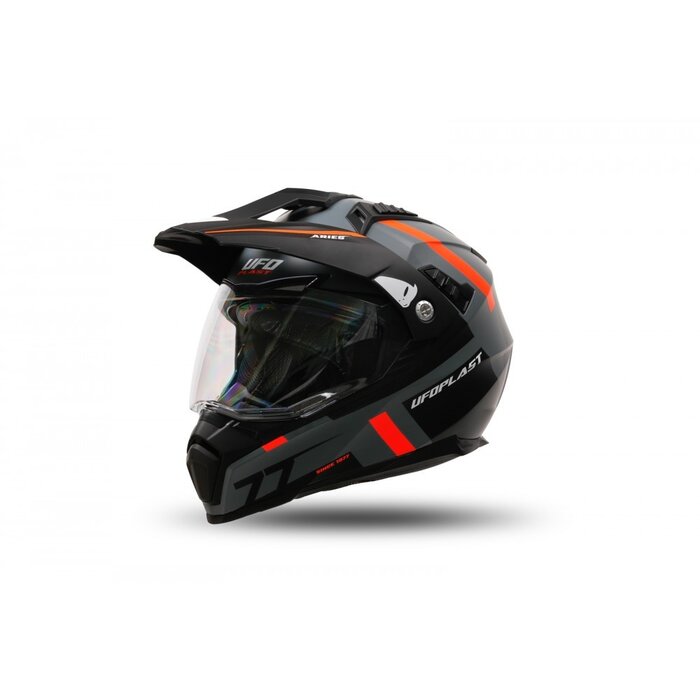 UFO Quad ATV Helm Aries schwarz grau rot