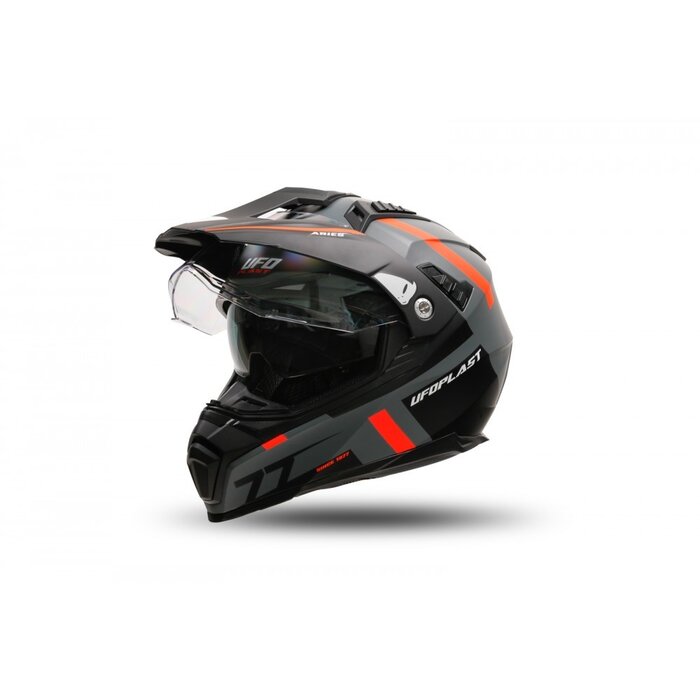 UFO Quad ATV Helm Aries schwarz grau rot