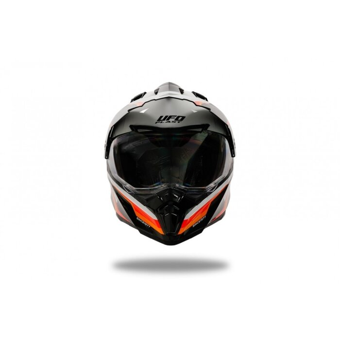 UFO Quad ATV Helm Aries schwarz weiss orange rot