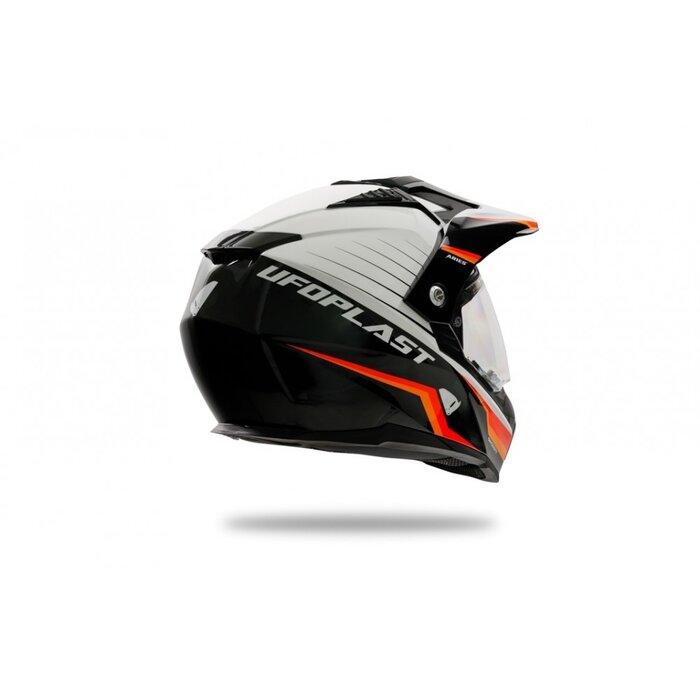 UFO Quad ATV Helm Aries schwarz weiss orange rot