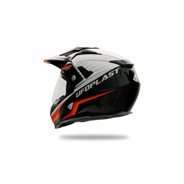 UFO Quad ATV Helm Aries schwarz weiss orange rot