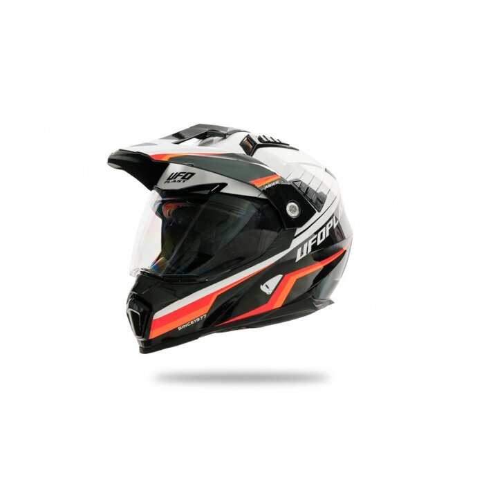 UFO Quad ATV Helm Aries schwarz weiss orange rot