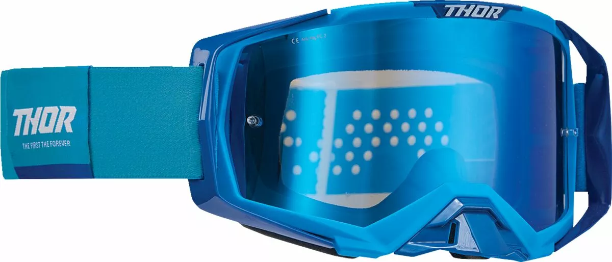 Thor MX Brille Activate Goggles blau / Lens Iridium verspiegelt