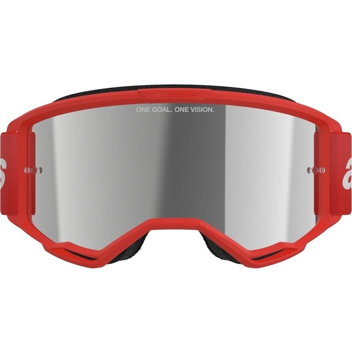 Alpinestars Vision 3 Wordmark - MX Motocross Brille rot