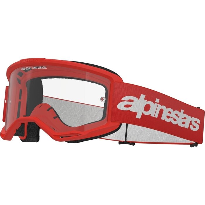 Alpinestars Vision 3 Wordmark - MX Motocross Brille rot