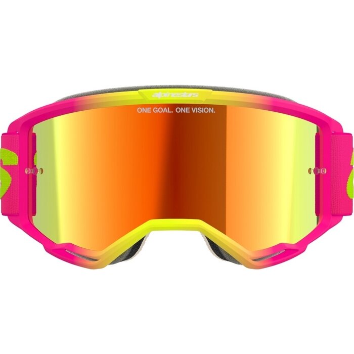 Alpinestars Vision 5 Wordmark - MX Motocross Brille pink gelb