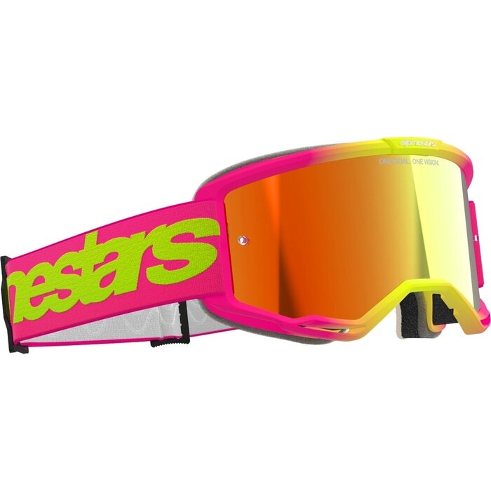 Alpinestars Vision 5 Wordmark - MX Motocross Brille pink gelb