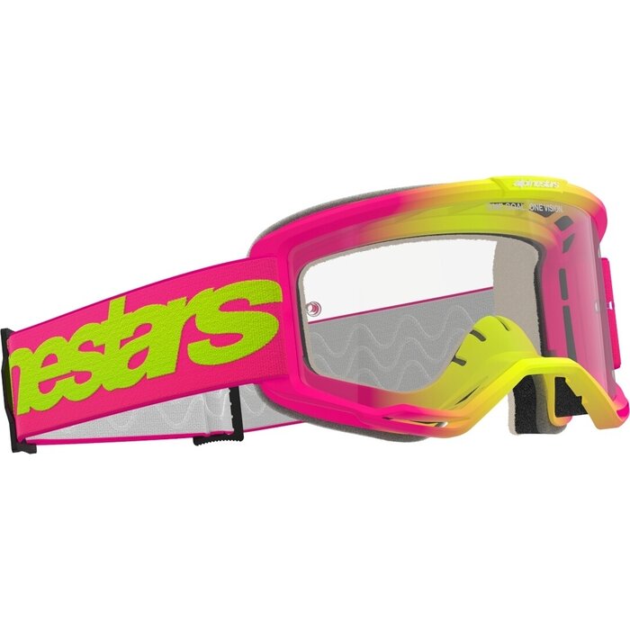 Alpinestars Vision 5 Wordmark - MX Motocross Brille pink gelb