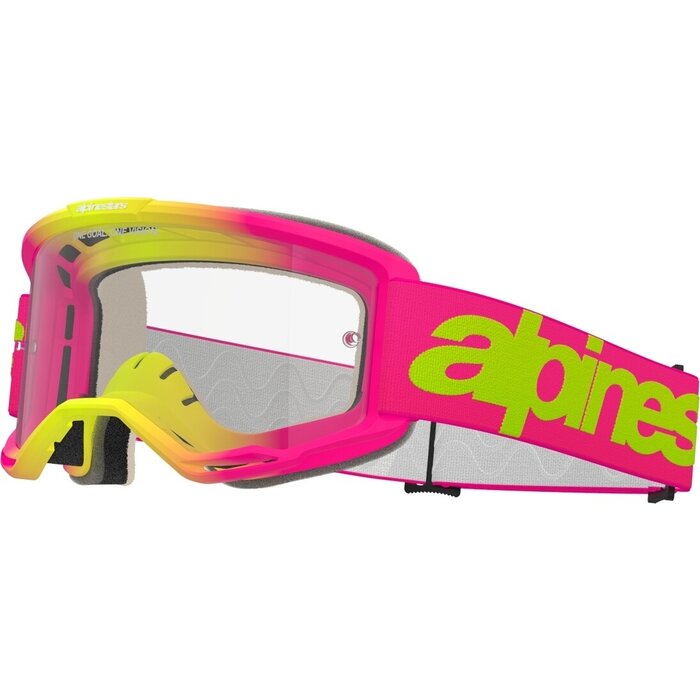 Alpinestars Vision 5 Wordmark - MX Motocross Brille pink gelb
