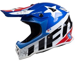 UFO Kinder Helm Captain weiss blau rot