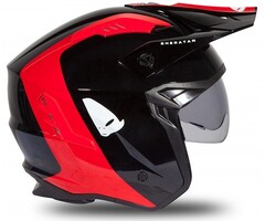 UFO Jet Roller ATV Helm Sheratan - schwarz rot