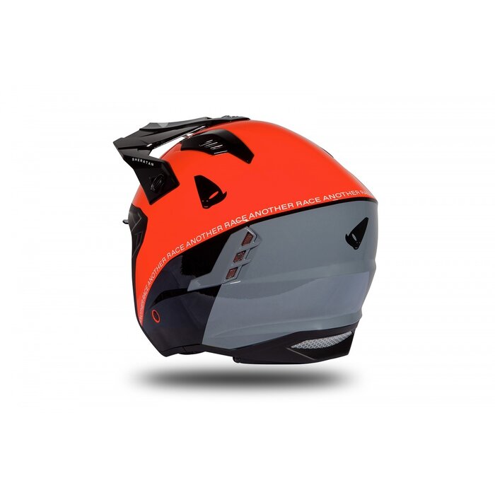 UFO Jet Roller ATV Helm Sheratan - Rot - Schwarz - Grau glänzend