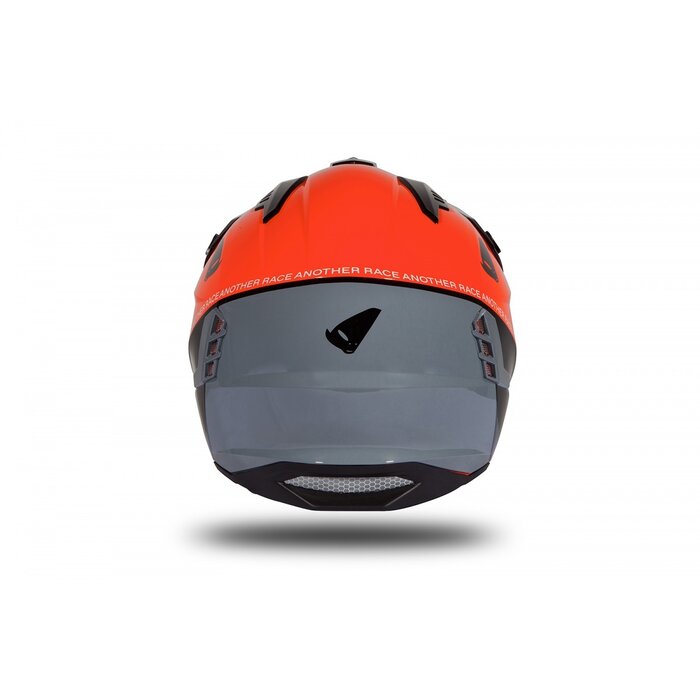 UFO Jet Roller ATV Helm Sheratan - Rot - Schwarz - Grau glänzend