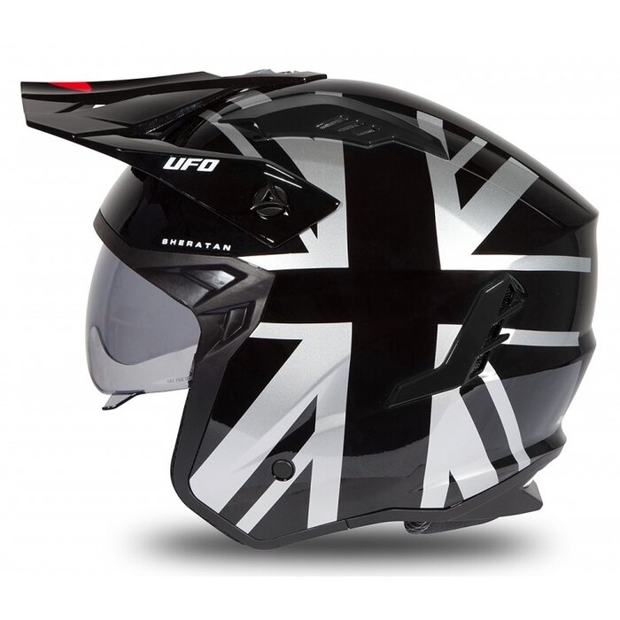 UFO Jet Roller ATV Helm Sheratan - Schwarz Grau