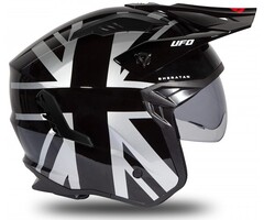 UFO Jet Roller ATV Helm Sheratan - Schwarz Grau