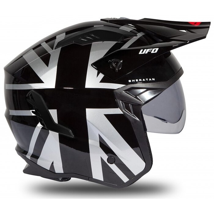 UFO Jet Roller ATV Helm Sheratan - Schwarz Grau