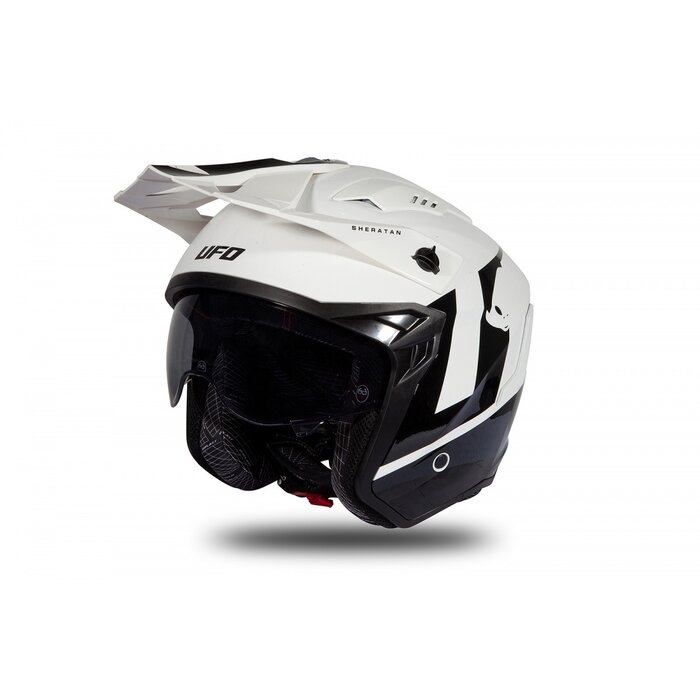 UFO Jet Roller ATV Helm Sheratan - Weiss Schwarz