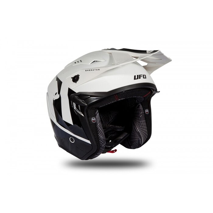 UFO Jet Roller ATV Helm Sheratan - Weiss Schwarz