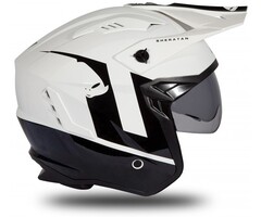 UFO Jet Roller ATV Helm Sheratan - Weiss Schwarz
