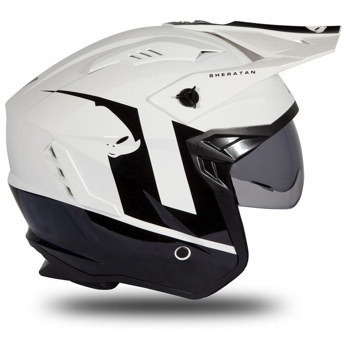 UFO Jet Roller ATV Helm Sheratan - Weiss Schwarz