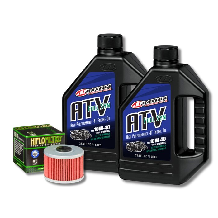 Maxima Ölwechselset 2 Liter Full-Synthetik Motoröl & 1 Ölfilter HF112 für Dinli 450 Special