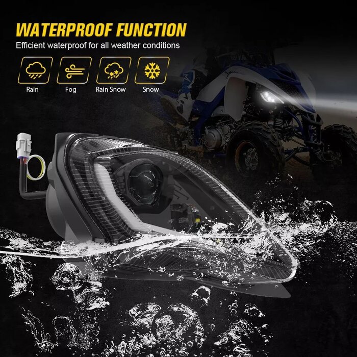 Jongjin LED Scheinwerfer für Yamaha YFM 700 R Raptor