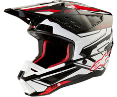 Alpinestars S-M5 Motocross Helm Action schwarz weiss rot
