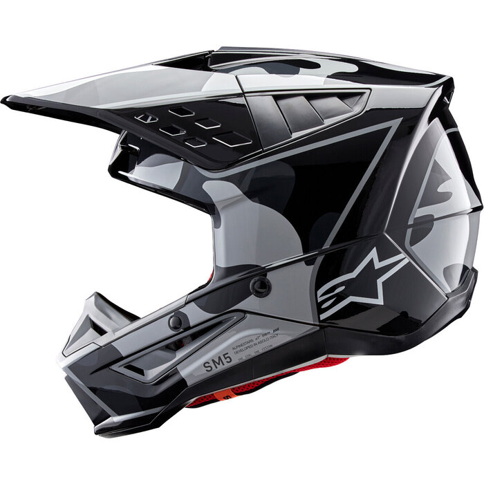 Alpinestars S-M5 Motocross Helm Rover schwarz grau