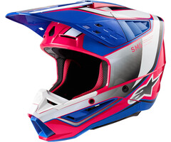 Alpinestars S-M5 Motocross Helm Sail weiß pink blau