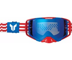 Thor MX Brille Activate Goggles blau weiss rot / Lens Iridium verspiegelt