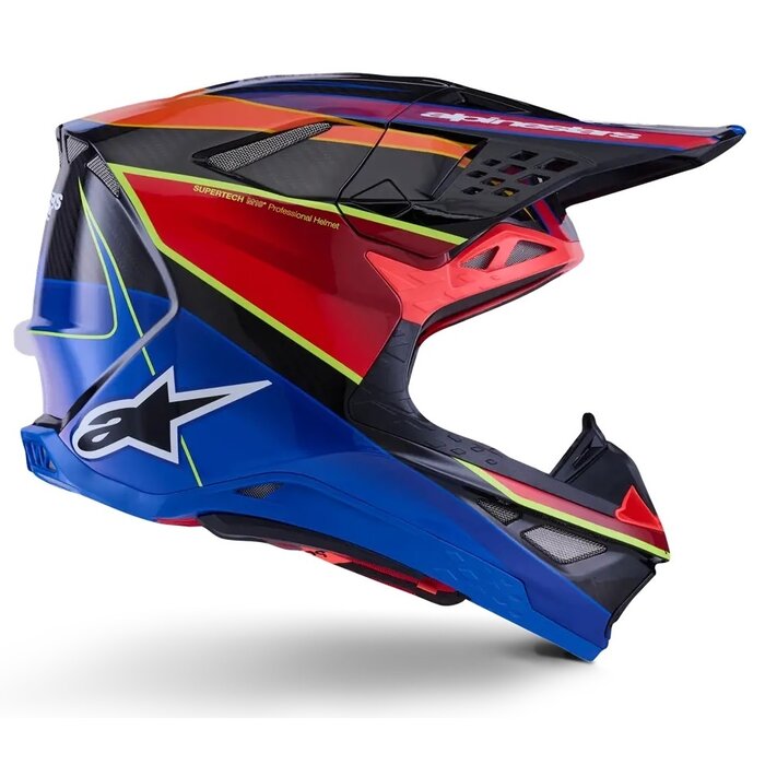 Alpinestars Supertech M10 Motocross Helm Era - Blau Rot  Gelb