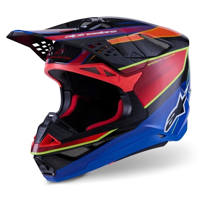 Alpinestars Supertech M10 Motocross Helm Era - Blau Rot  Gelb