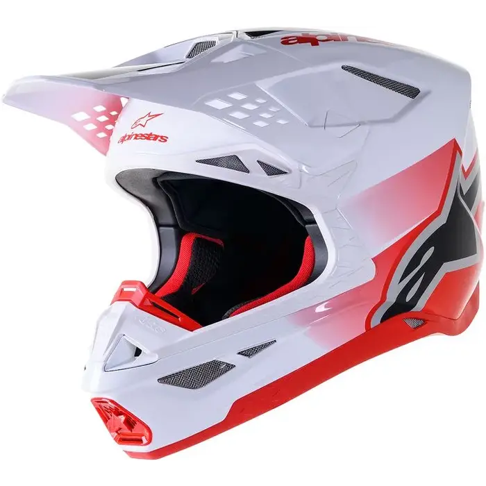 Alpinestars Supertech M10 Motocross Helm Unite weiss rot