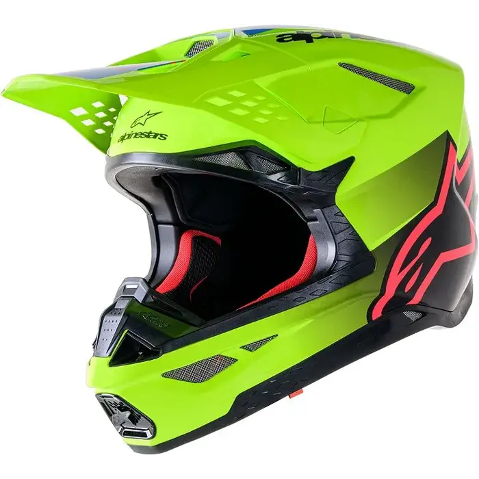 Alpinestars Supertech M10 Motocross Helm Unite neongelb schwarz