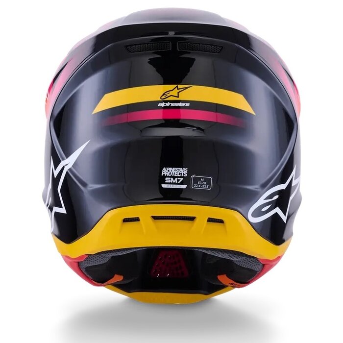 Alpinestars S-M7 Motocross Helm Rise Schwarz  pink gelb