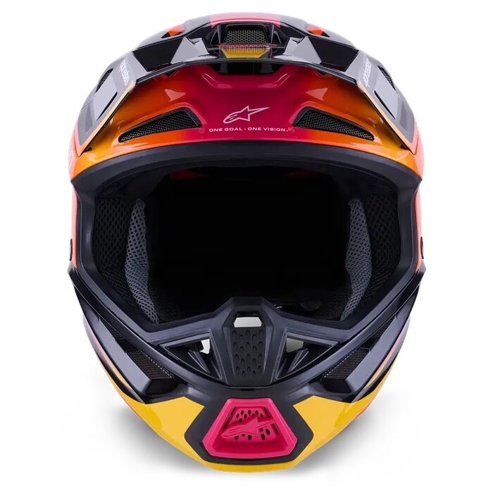 Alpinestars S-M7 Motocross Helm Rise Schwarz  pink gelb